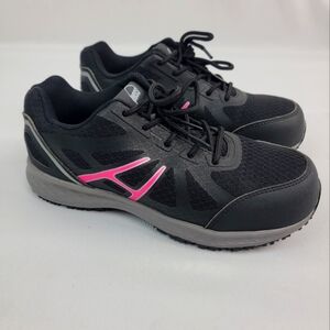HOSS WOMENS slip resistant restaurant shoes BLACK/FUSCIA SIZE 8 - near perfect